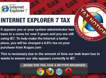 Kogan slams ‘antiquated’, ‘obsolete’ IE7, issuing a browser tax
