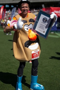 Fastest marathon dressed as Mr Potato Head