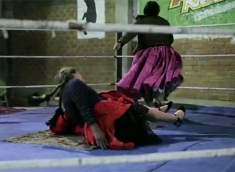 Schweppes content play: Bolivian female wrestlers and 96% liquor cocktail