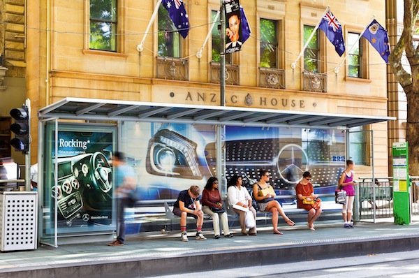 Mercedes Benz tram shelter