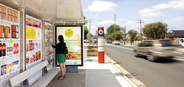 Woolworths bus shelter