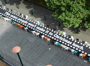 ‘A Place to Remember’ – reducing the holiday road toll with a long dinner table