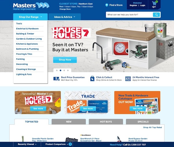 Masters new ecommerce site