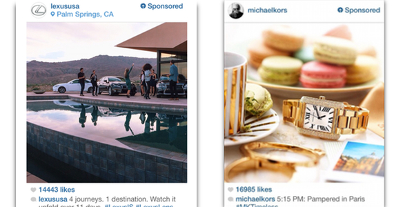 Lexus and Michael Kors Instagram advertisements