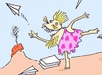 Meanwhile, back in prehistoric days… – cartoon