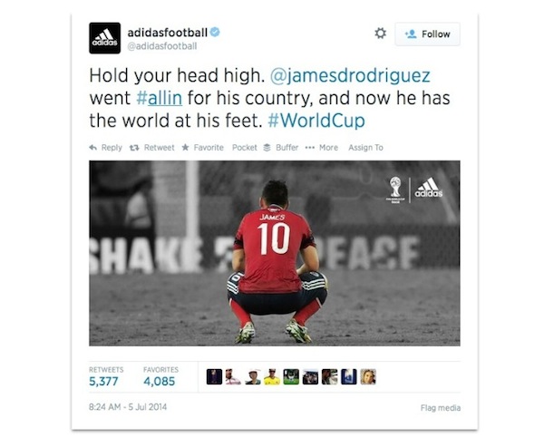 Adidas tweet James Rodriguez