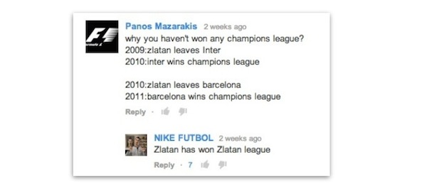 Ask Zlatan comment