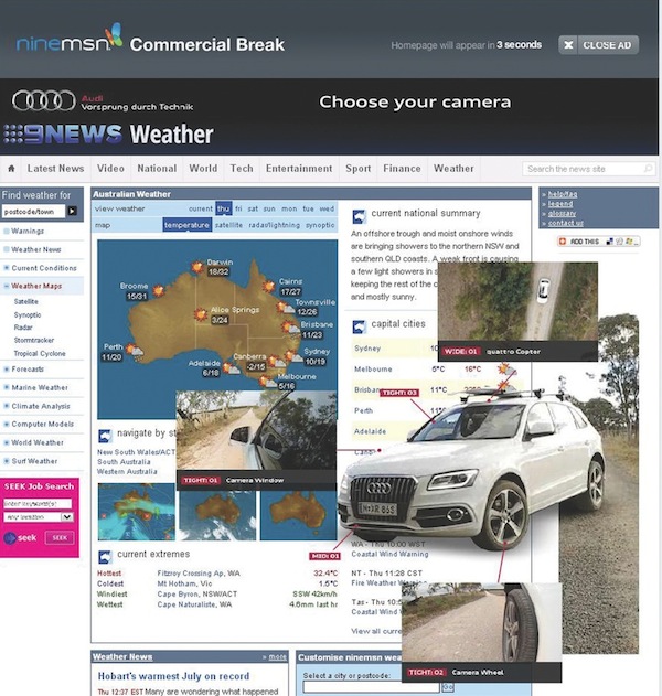 Audi Land of Quattro digital marketing Ninemsn rich media takeover 600w