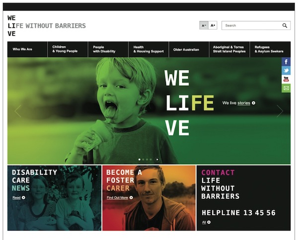 Life Without Barriers rebrand website