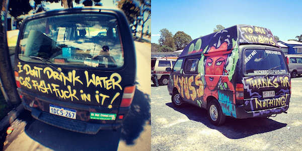 Wicked Campers van slogans