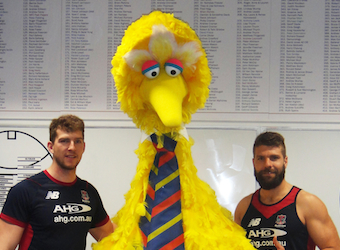 Big Bird joins the Melbourne Football Club in AFL merchandise partnership