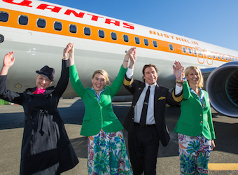 Qantas goes retro to celebrate flying kangaroo logo’s 70th birthday