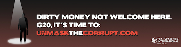 Transparency International Unmask The Corrupt banned advertisement