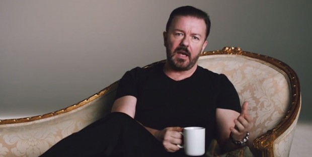 Ricky Gervais reluctantly promotes Optus Netflix deal