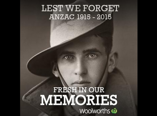 Woolworths slammed for insensitive and illegal Anzac Day campaign