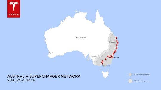 Tesla Australia 2016 roadmap