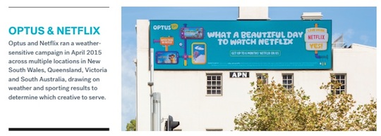 Optus and Netflix digital outdoor out of home media