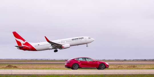 Qantas and Tesla team up for sustainability