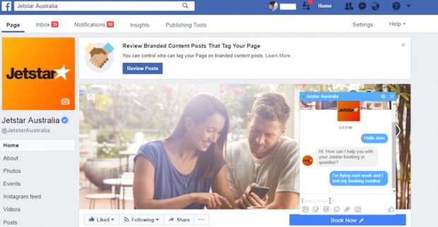 Jetstar rolls out Jess virtual assistant on Facebook Messenger