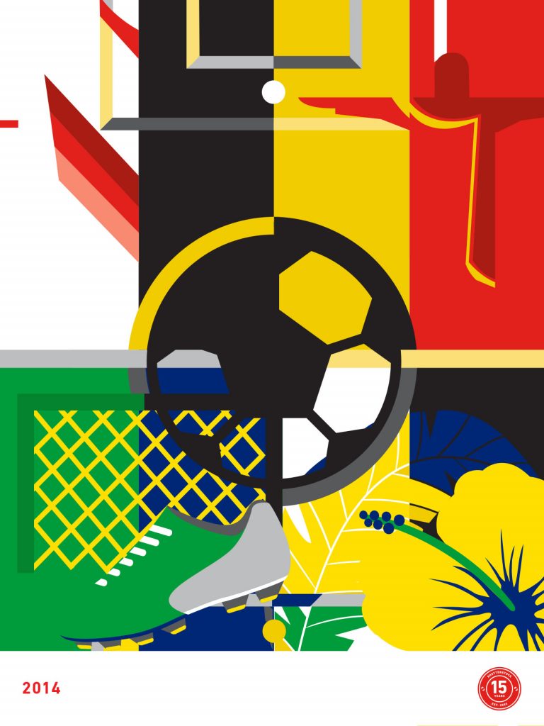 2014 – Germany win World Cup in Brazil designed by Rose Ann Reynolds