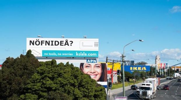 Koala Mattresses plants billboard in front of Ikea – ‘NOFNIDEA?’