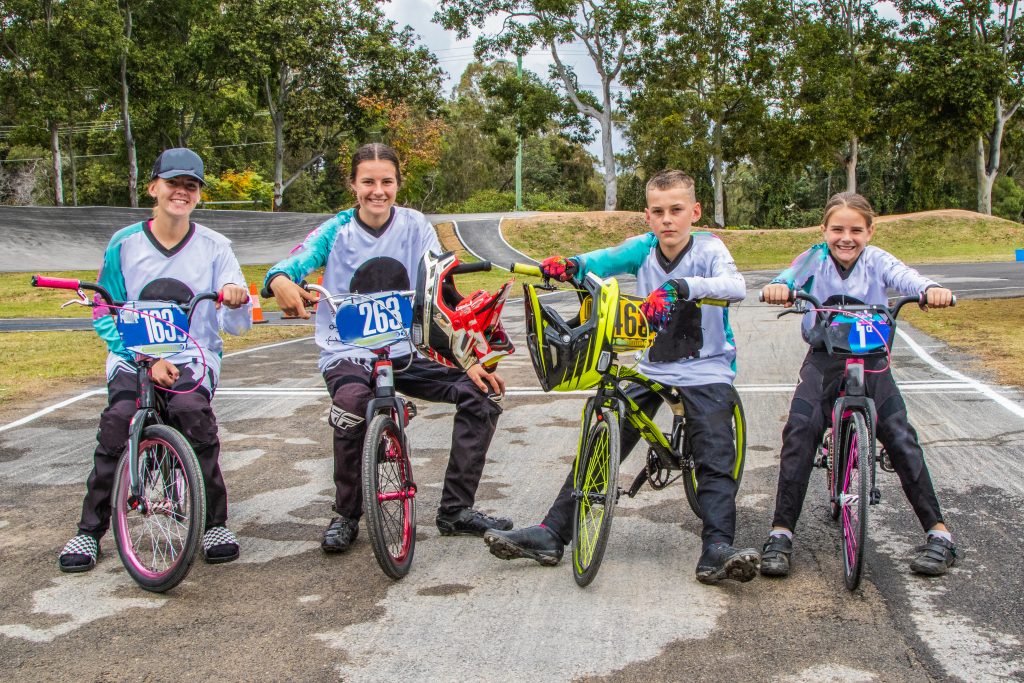 Four young people on BMX