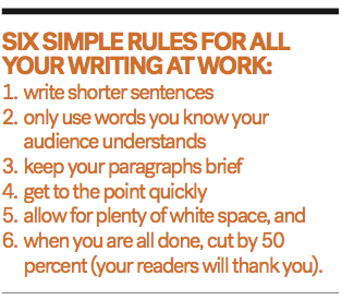 Six simple rules writing work BREAKOUT