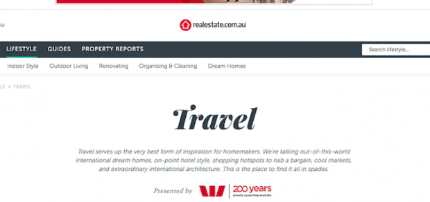 realestate.com.au adds Travel to Lifestyle content suite