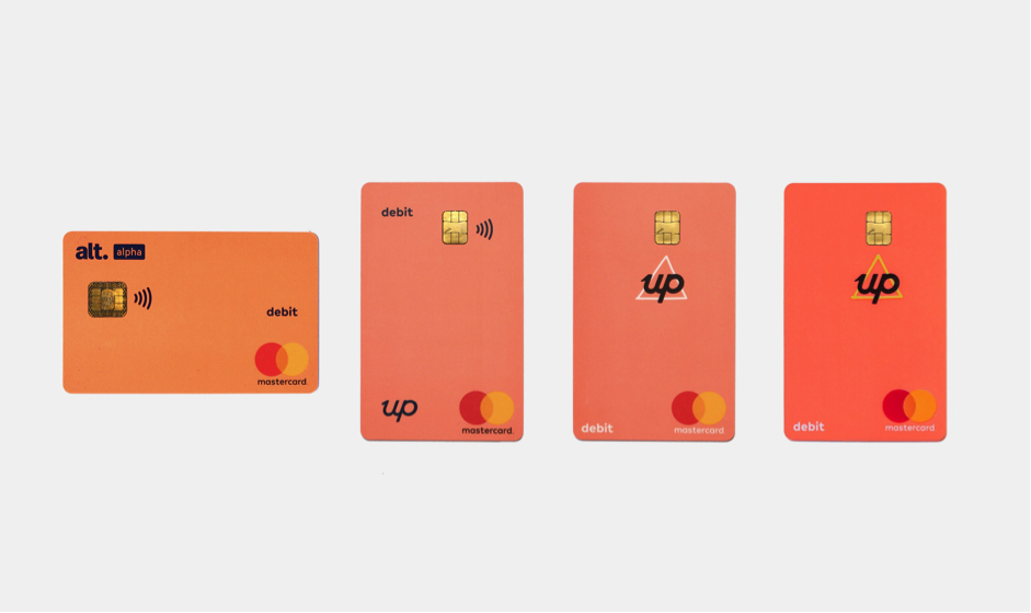 Up Bank cards flatlay