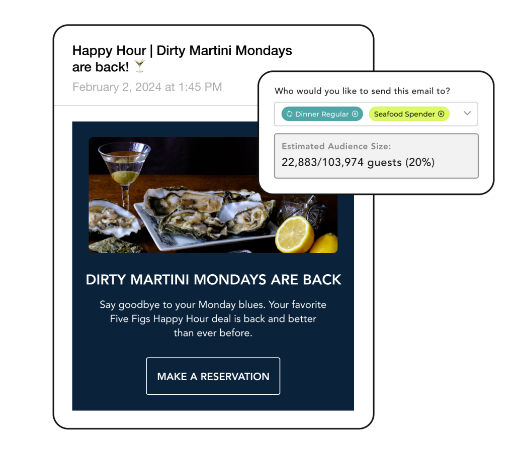 Restaurant marketing with SevenRooms